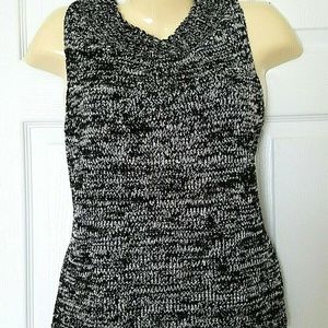 Liz Claiborne Top Size Large Black/White Tank Top